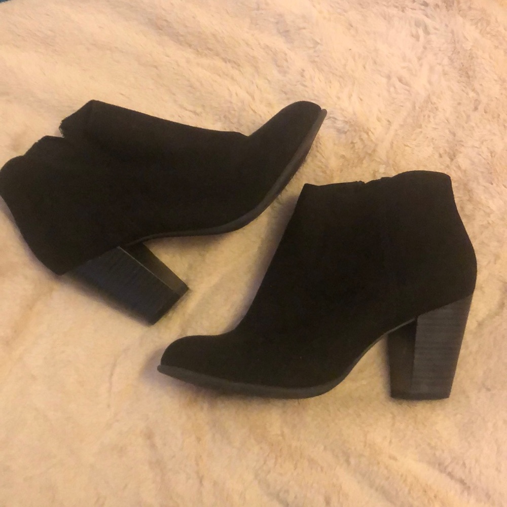 Black suede booties